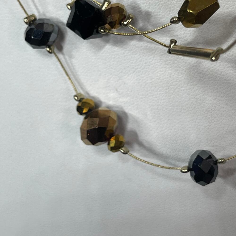 Chico's beaded necklace on wire faceted beads costume signed jewelry beaded - Picture 3 of 13